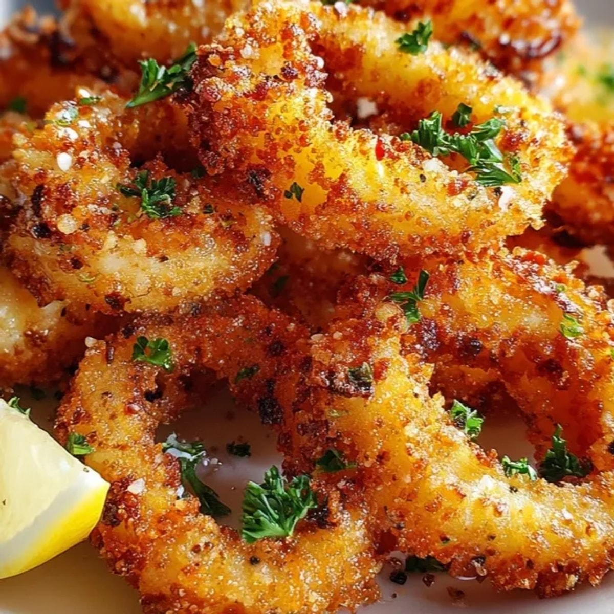 Receta casera de calamares fritos simples: un aperitivo mediterráneo con un toque de limón fresco.