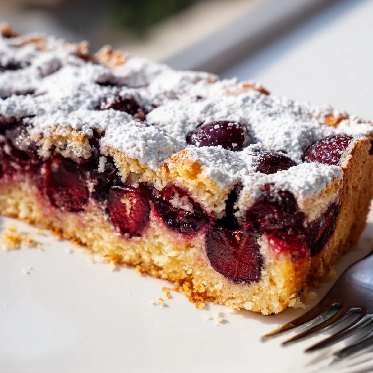 Irresistible Cherry Vibe Tarta de Santiago Bars, an elegant gluten-free treat for any occasion.