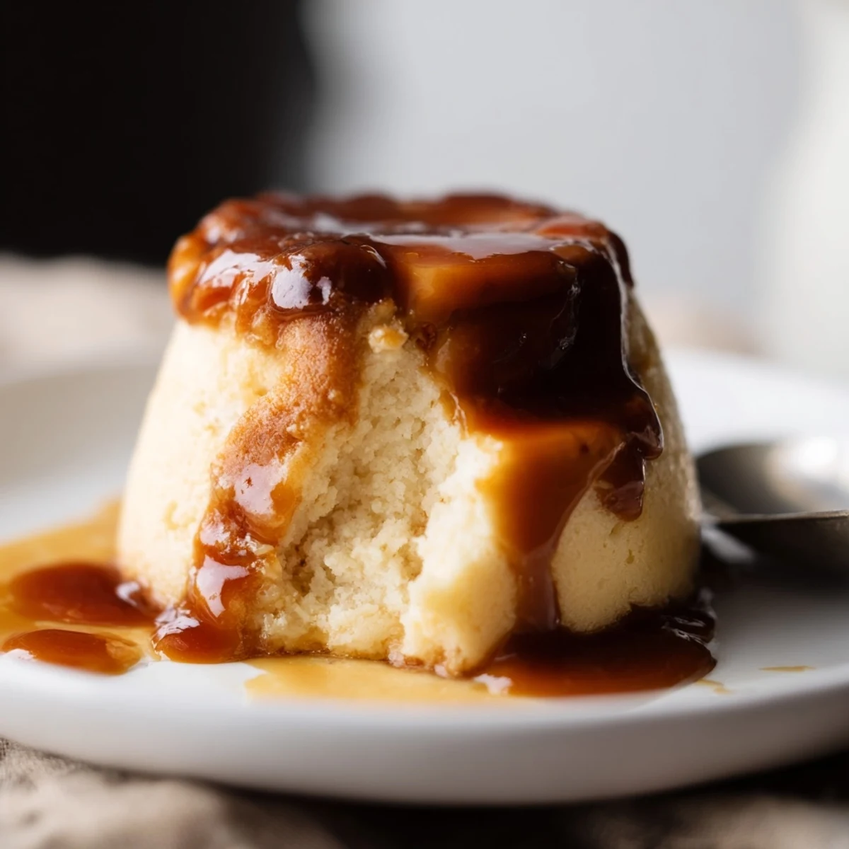 Flan de chai y muffins juntos, un postre sedoso en tazas individuales.