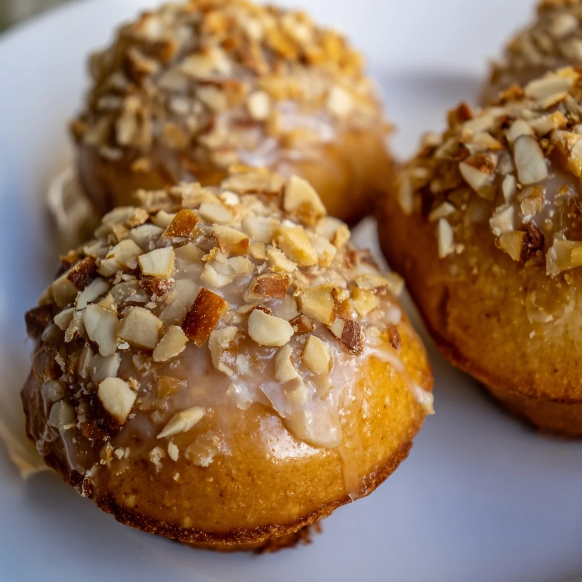 Esponjosos muffins donuts de especias turrón, perfectos con un café aromático. 