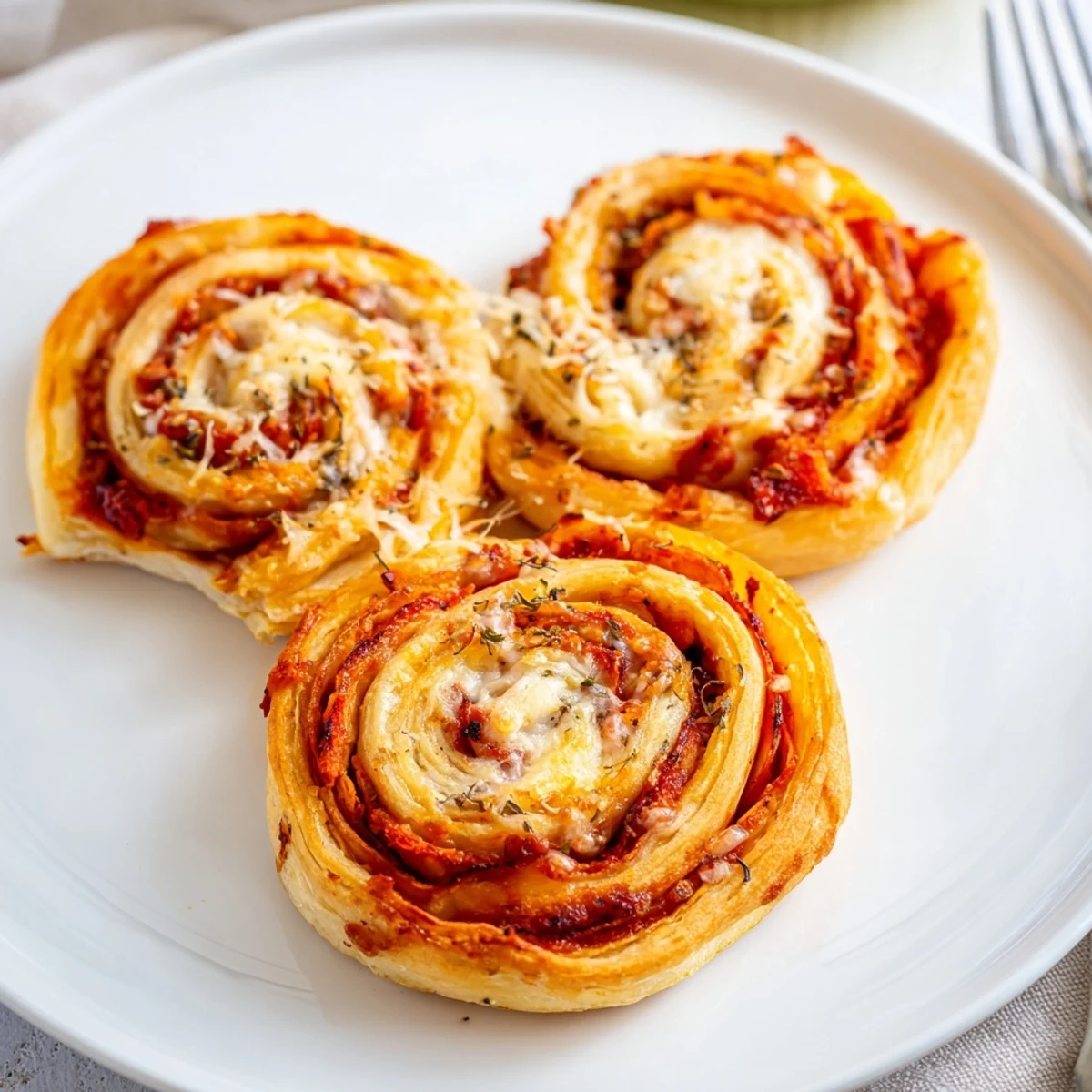 Rollos de pizza de pimiento rojo asado, dorados y crujientes, perfectos para compartir.  