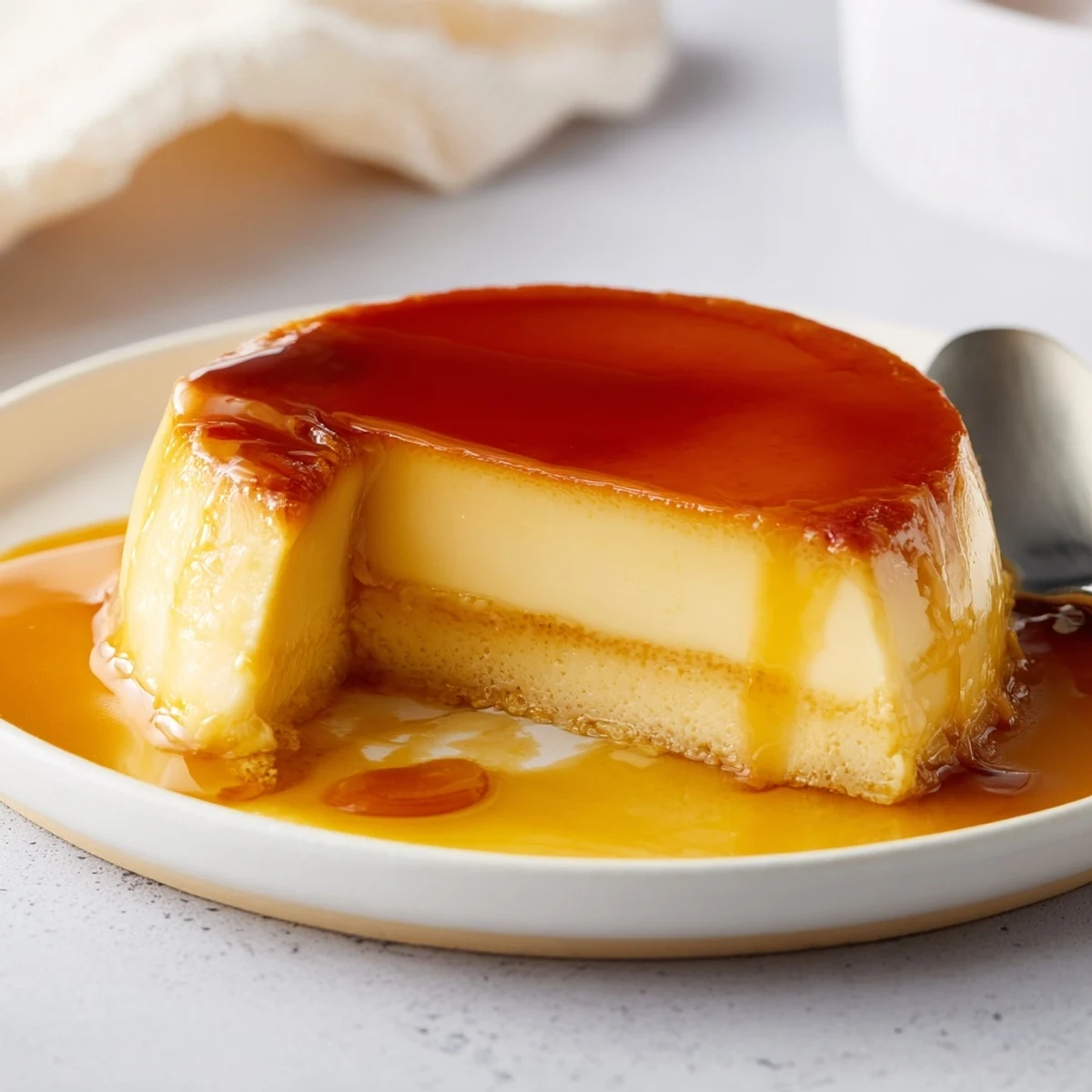 Deliciosos flan de canela y vainilla servidos fríos, ideales para compartir con amigos.  
