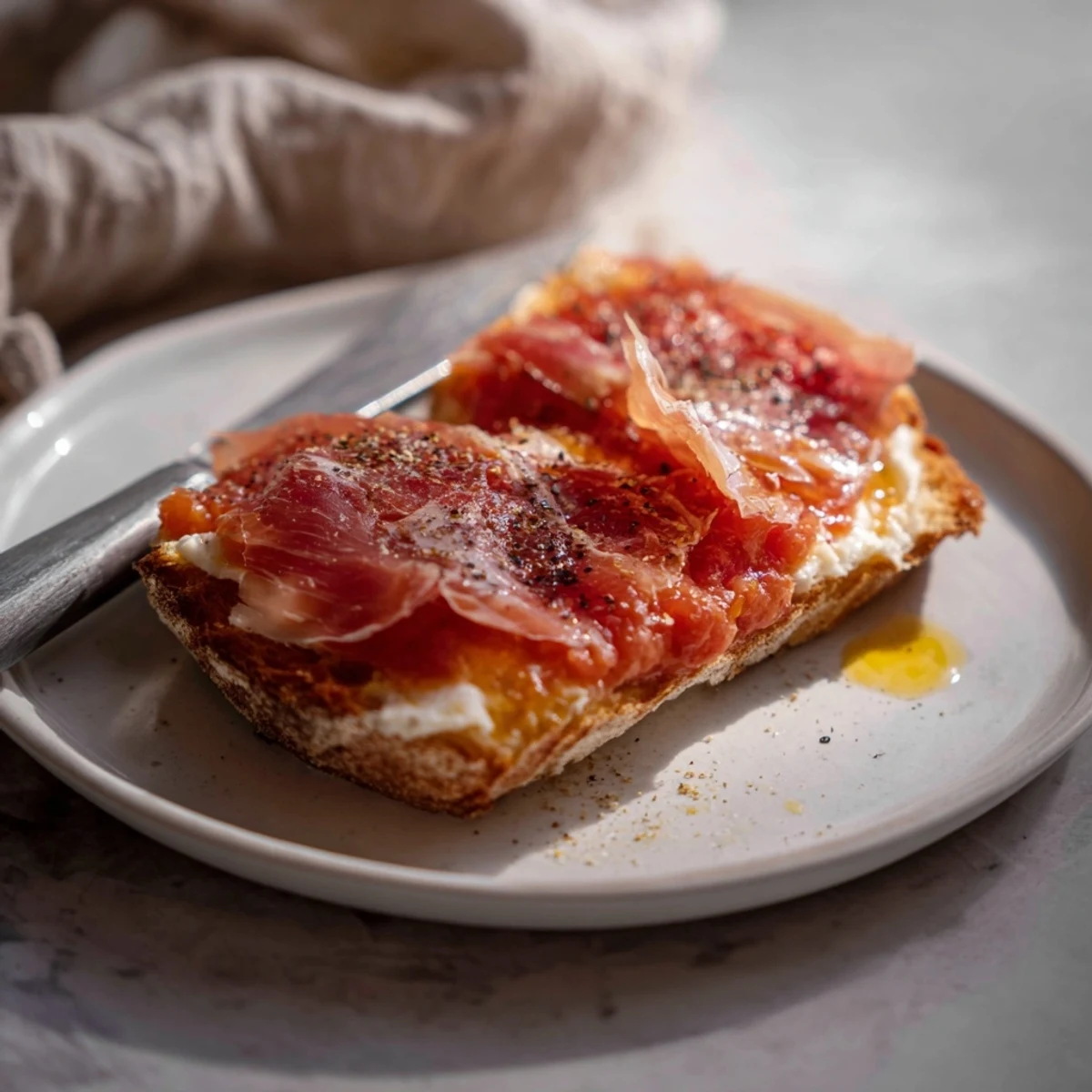 Pan con tomate serrano jamón