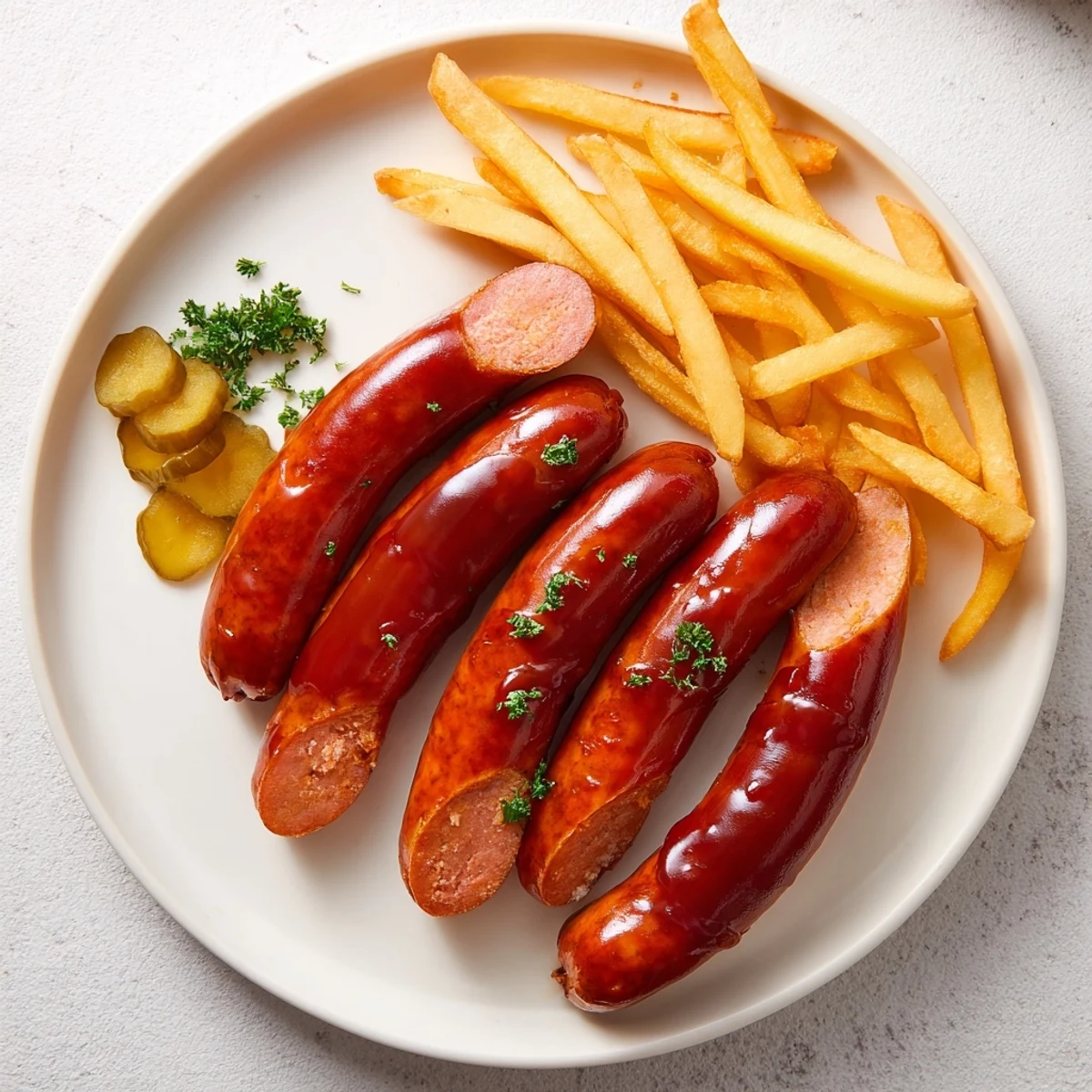 A colorful Currywurst Board with mustard dips, sausages ready to enjoy in a party setting.