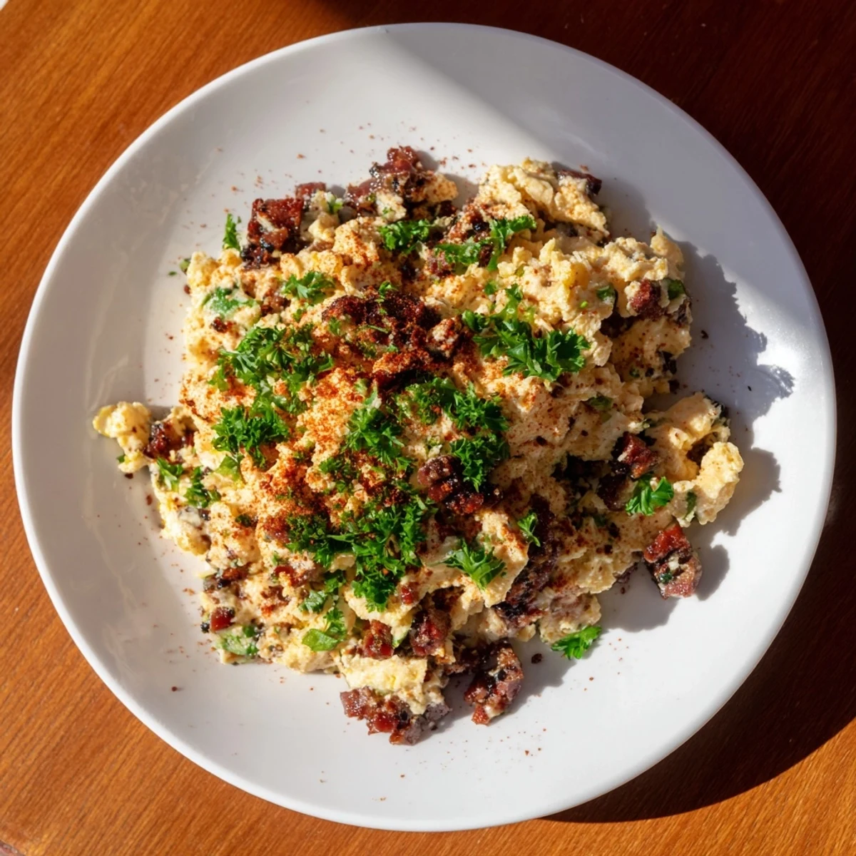 Huevos revueltos con jamón