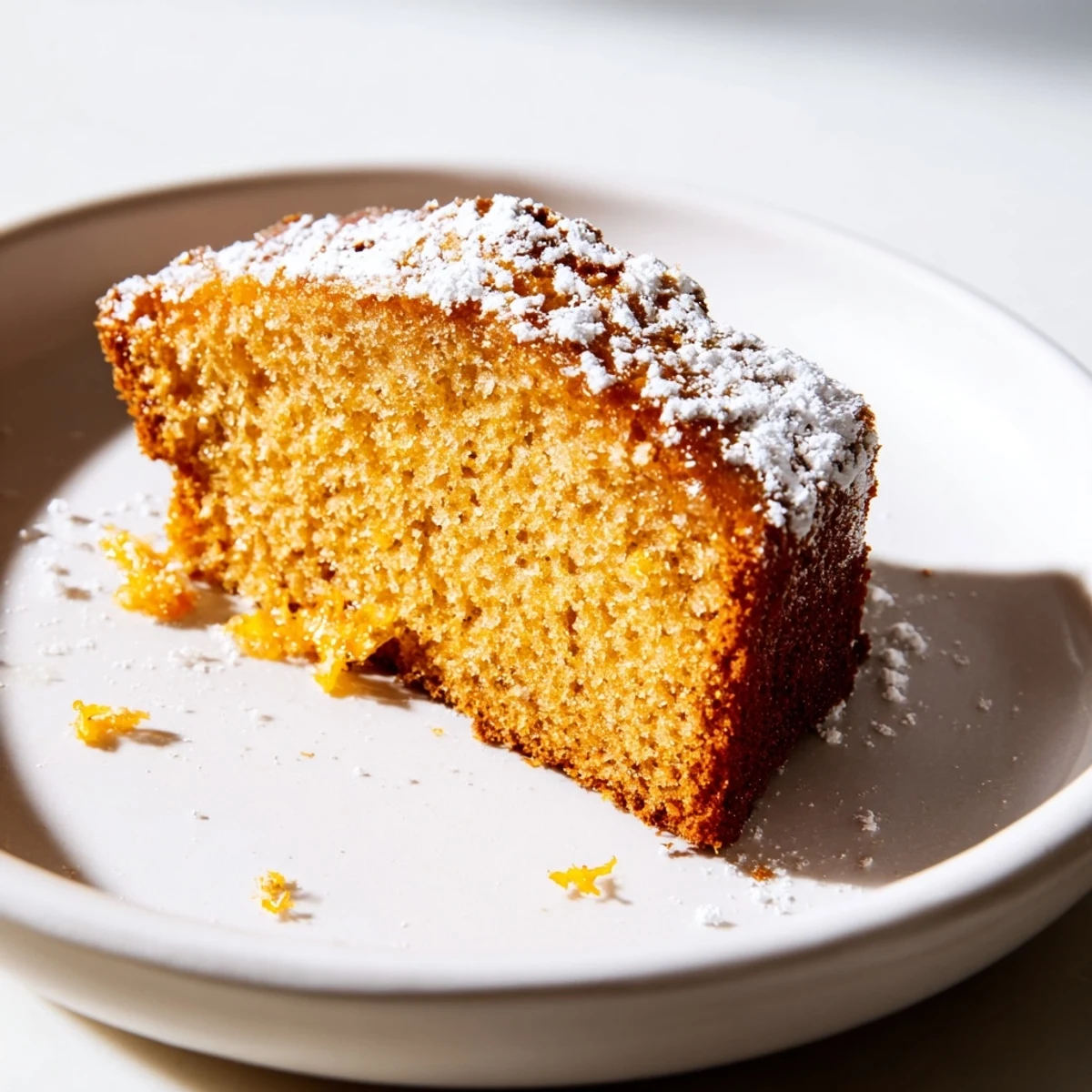 Warm, moist Budget Spanish Honey Cake, ideal for dessert and served with a cup of tea.