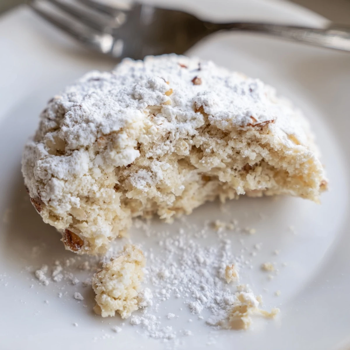 Sweet Spanish Almond Shortbread cookies dusted with powdered sugar, ready to be enjoyed.
