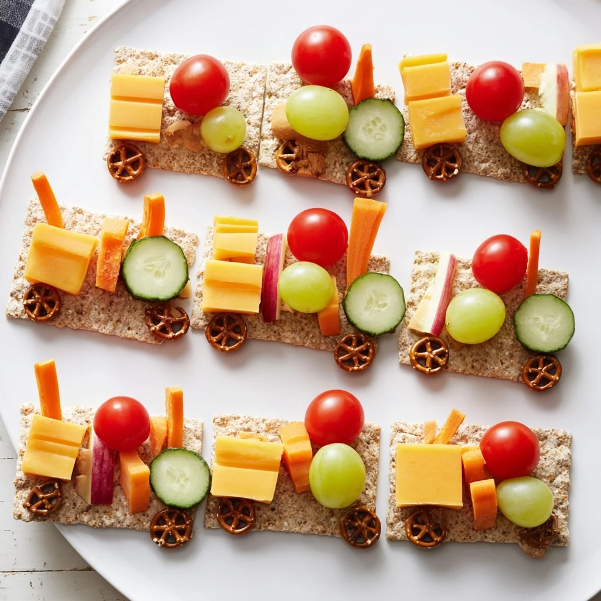 Choo Choo Train Snack Track: Kids will love this visually appealing train snack, loaded with healthy ingredients.