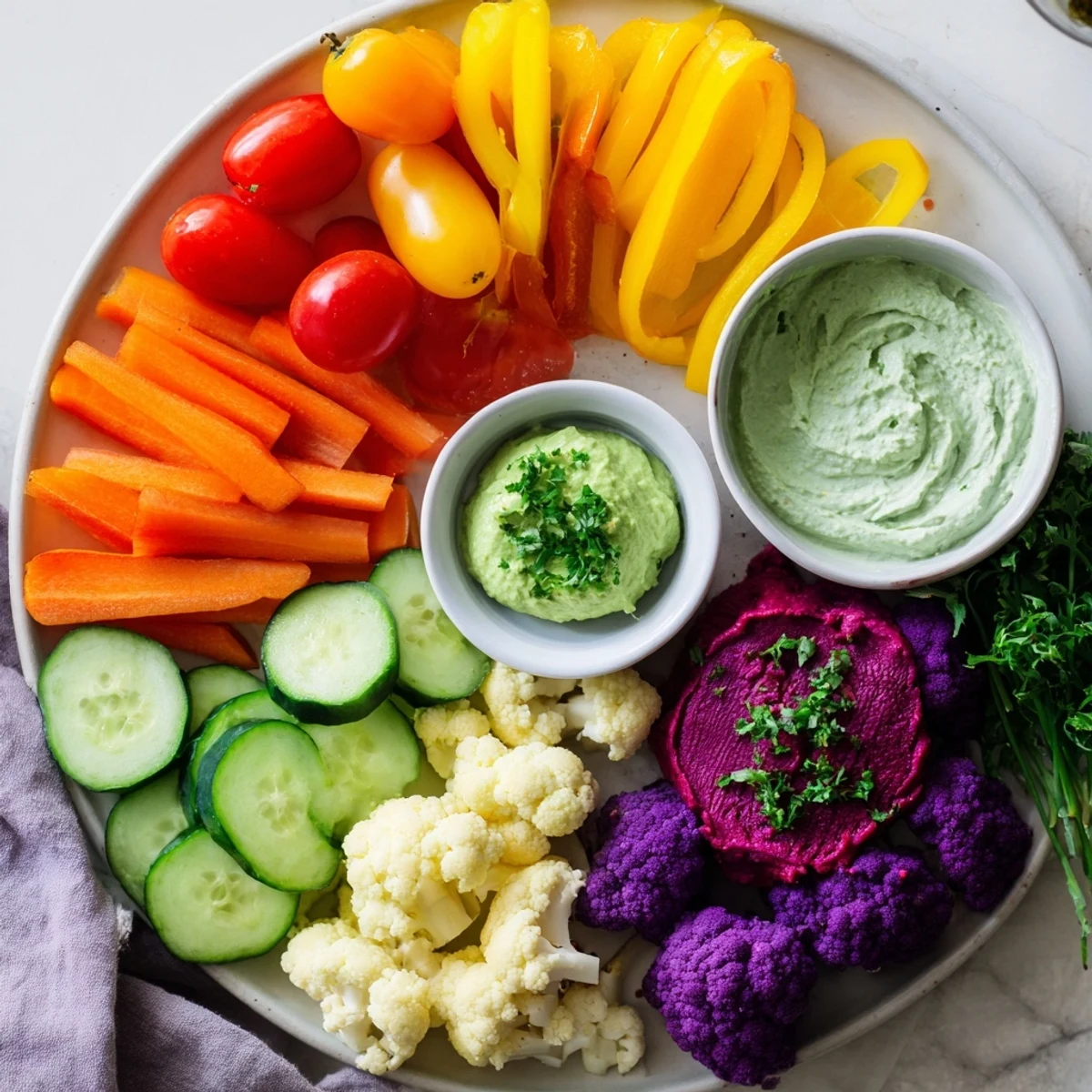 Dips coloridos con vegetales