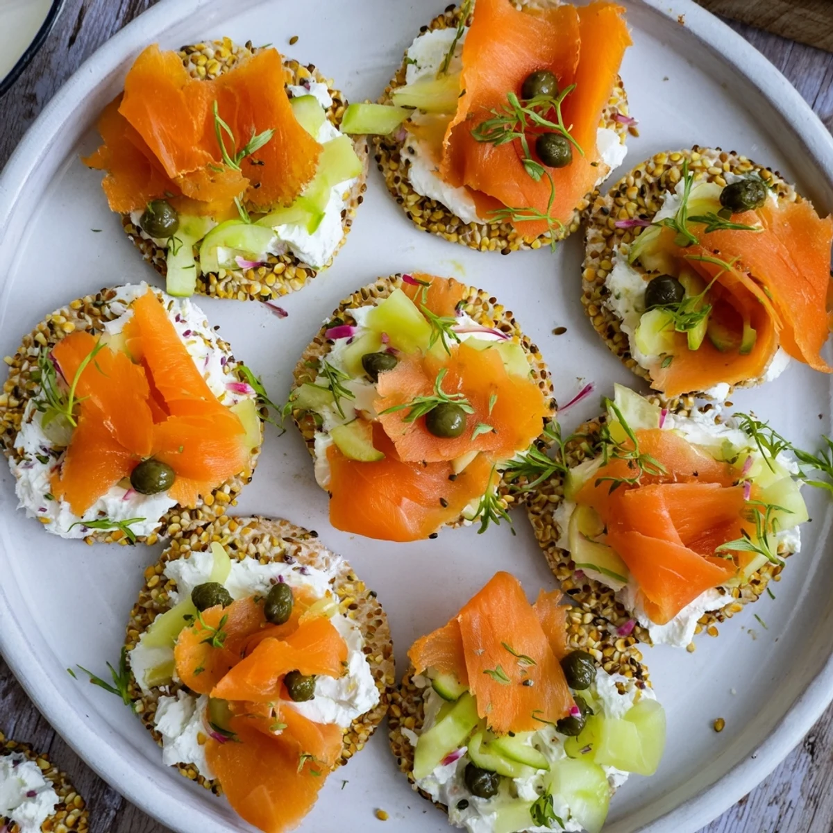 Elegant display of Étoiles Filantes Assiette de Fin dAnnée: puff pastry stars with smoked salmon.
