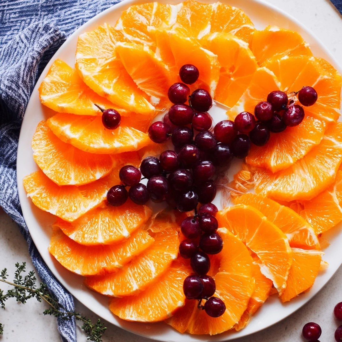 Uva y naranja reloj frutas