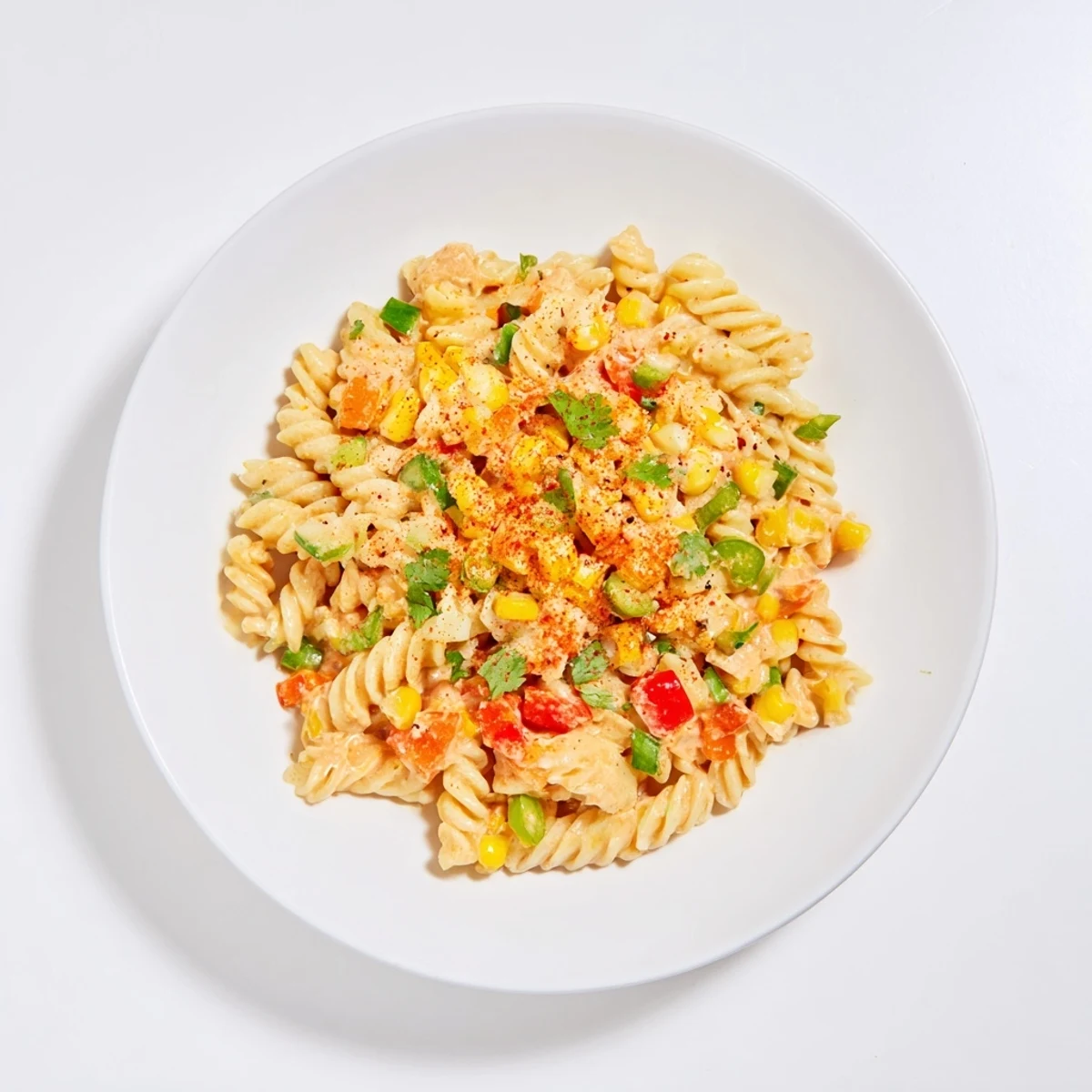 Creamy One-Pot Mexican Street Corn Pasta, topped with fresh cilantro, a delicious meal.