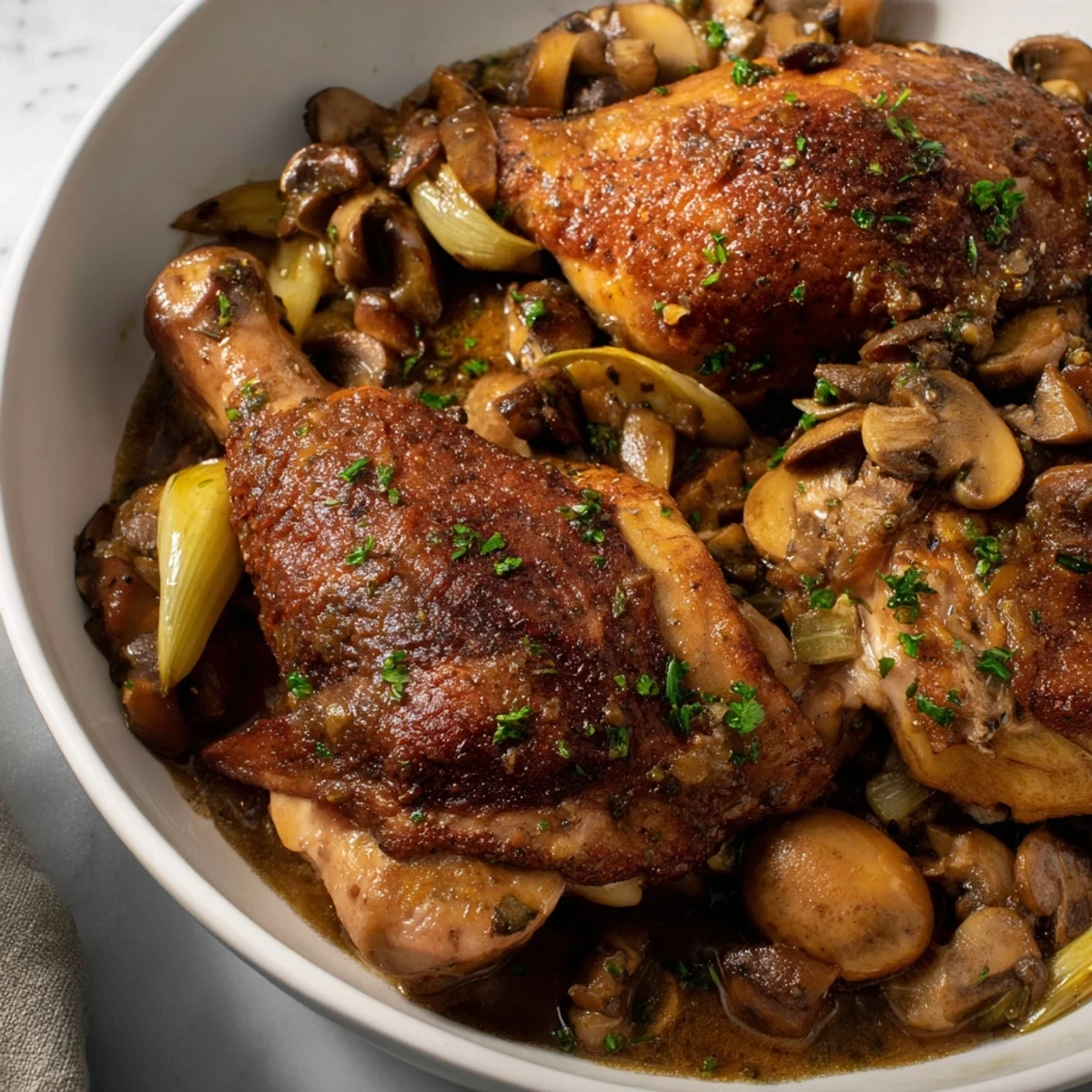 Tender Georgia Pot Roast Chicken, glistening with gravy, ready for a comforting family meal.