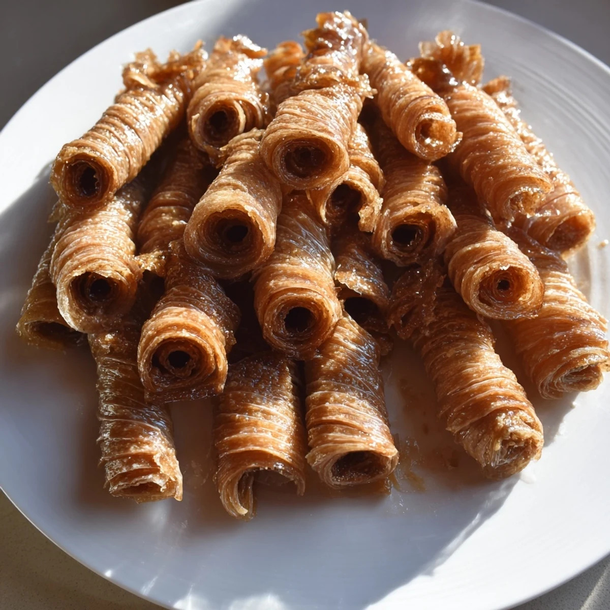 Warm, glazed Air-Fryer Cinnamon Roll Twists: a close-up showcasing a delightful breakfast treat.