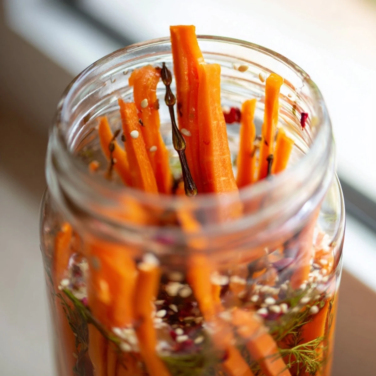 Serve these tasty Quick Pickled Carrot Spears as a crunchy, flavorful side or snack today.