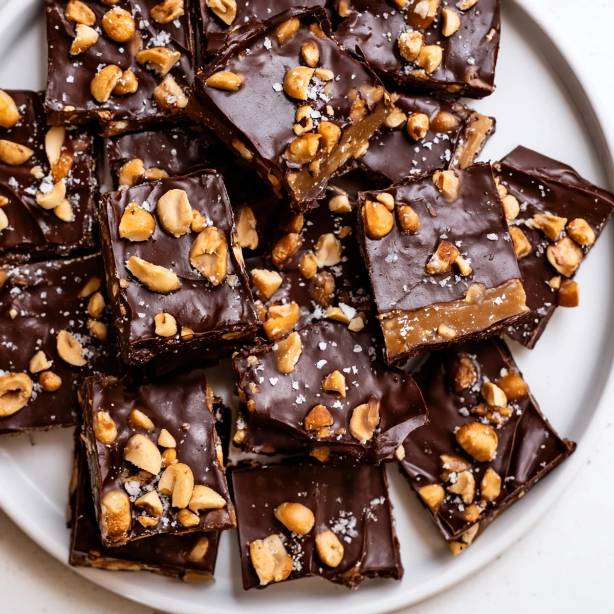 Date Bark Snickers-Style, layered with creamy peanut butter and rich chocolate, offers a delightful treat.