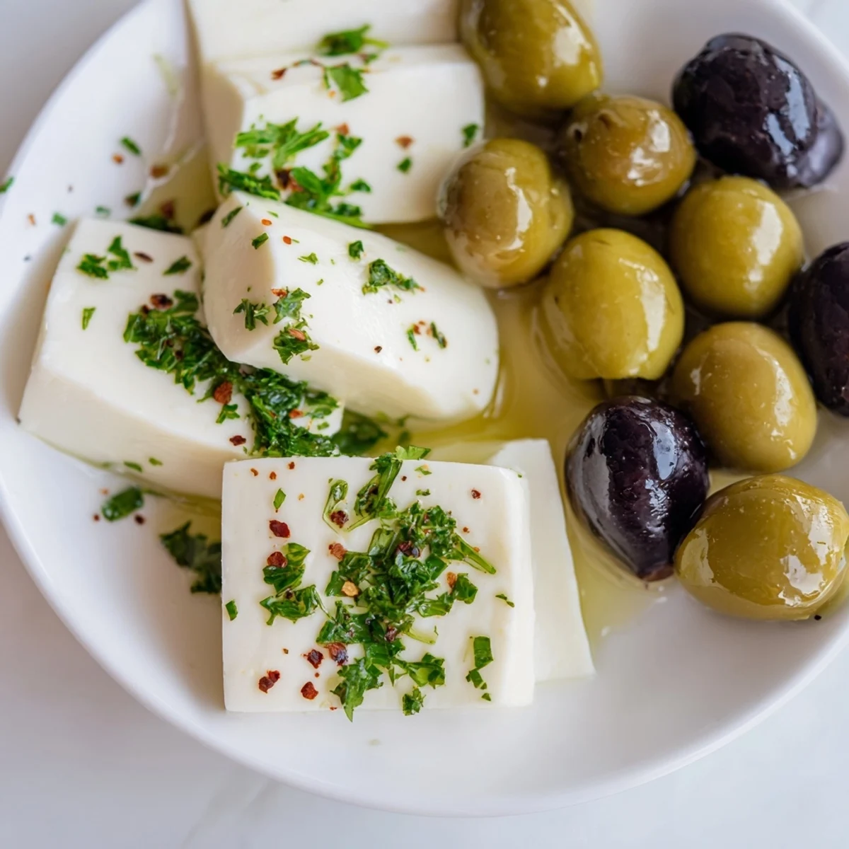 Turkish Olives & Cheese Board: A colorful platter of olives, cheeses, honey, and pita, ready to serve.
