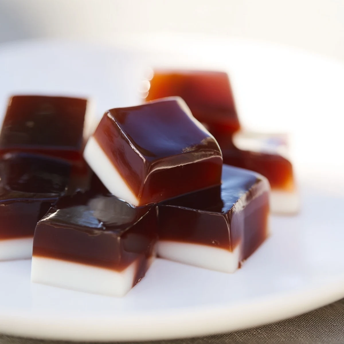 Delicioso café jelly servido en copas, una especialidad con crema suave para disfrutar.