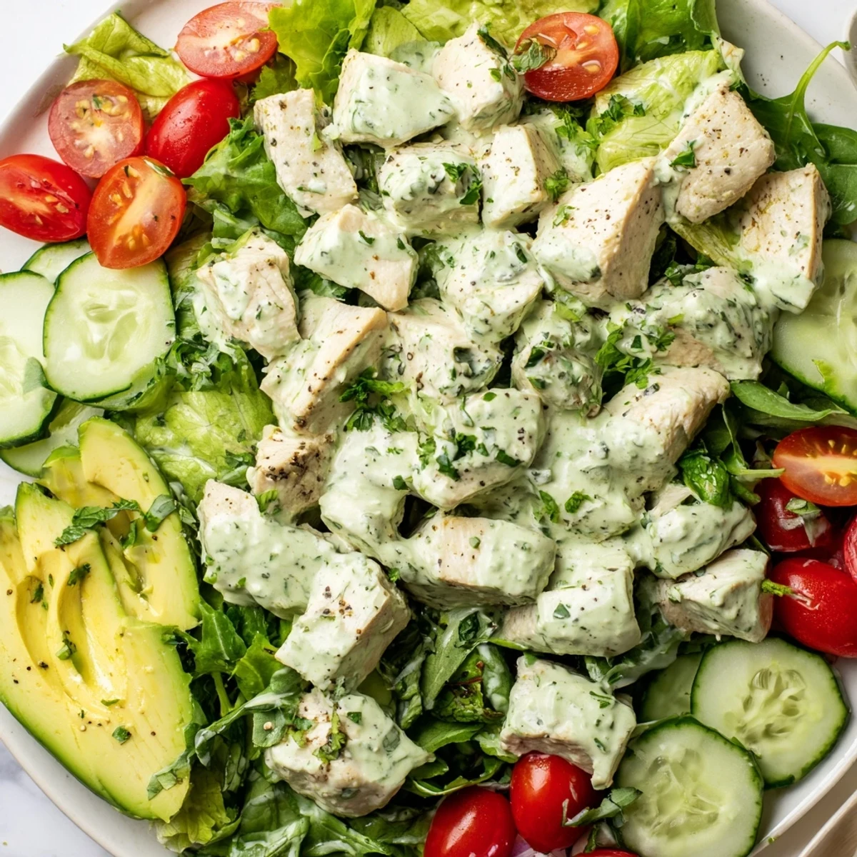 Pollo con aderezo green goddess