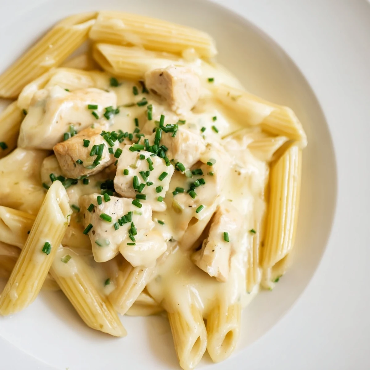 Golden-brown Chicken Ranch Pasta Bake, bubbling with melted cheese, ready to serve and enjoy.