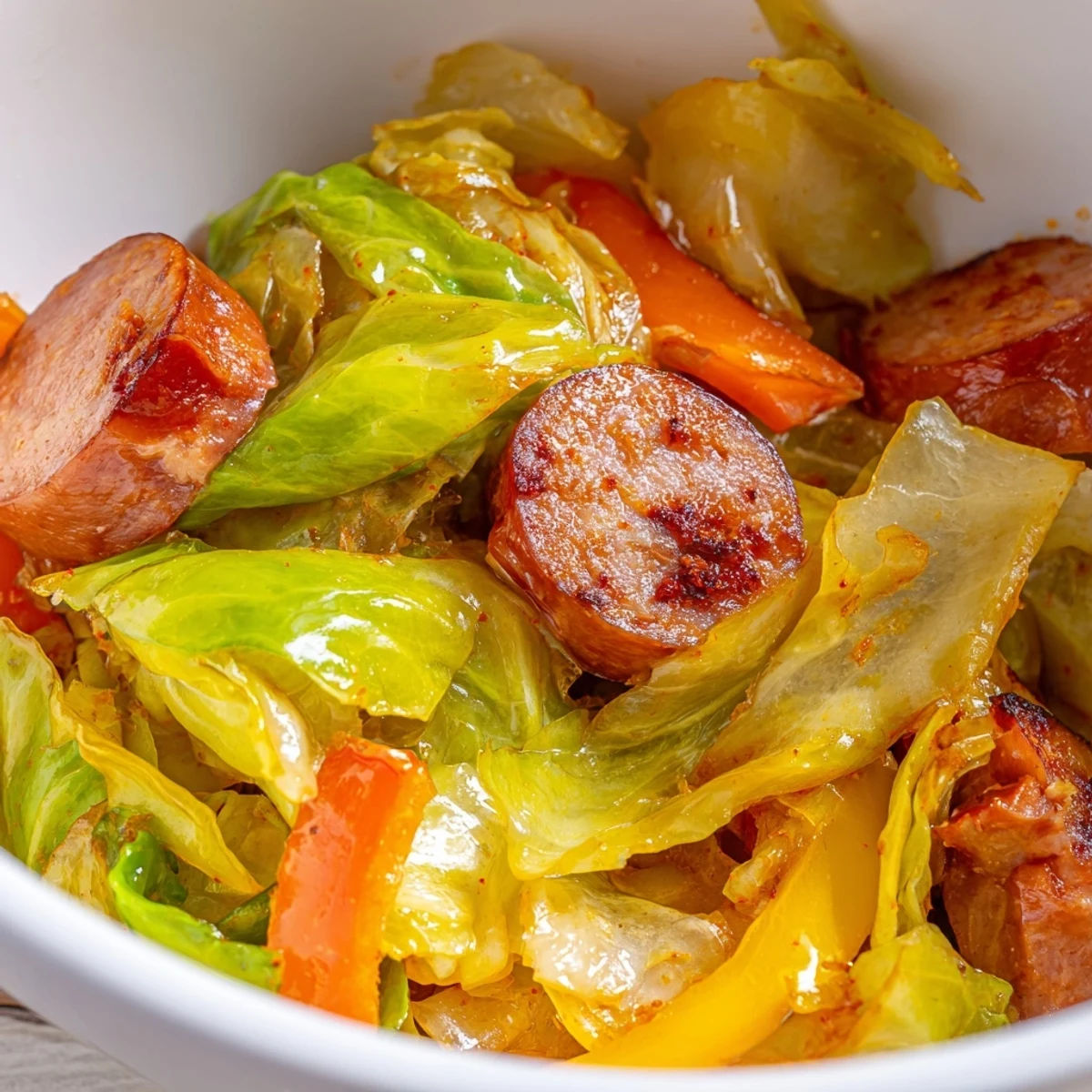 Perfect for a cozy weeknight, this Smothered Cabbage With Sausage Skillet pairs beautifully with crusty bread for dipping.