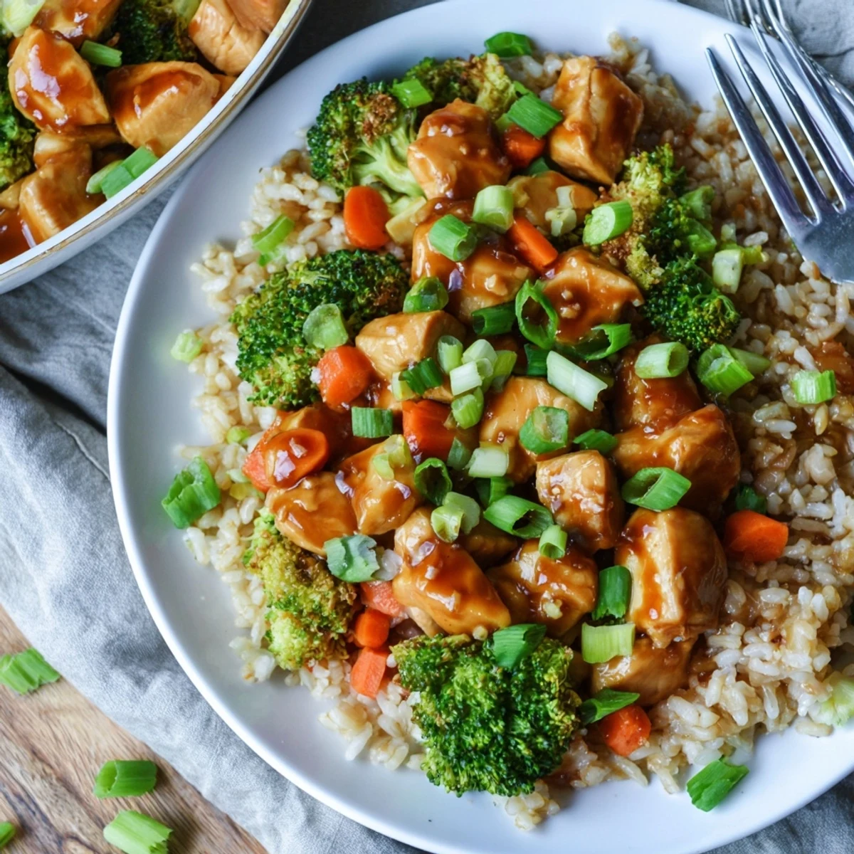 Savory one-pan honey garlic chicken and rice topped with sesame seeds, ready to serve for an easy weeknight dinner.