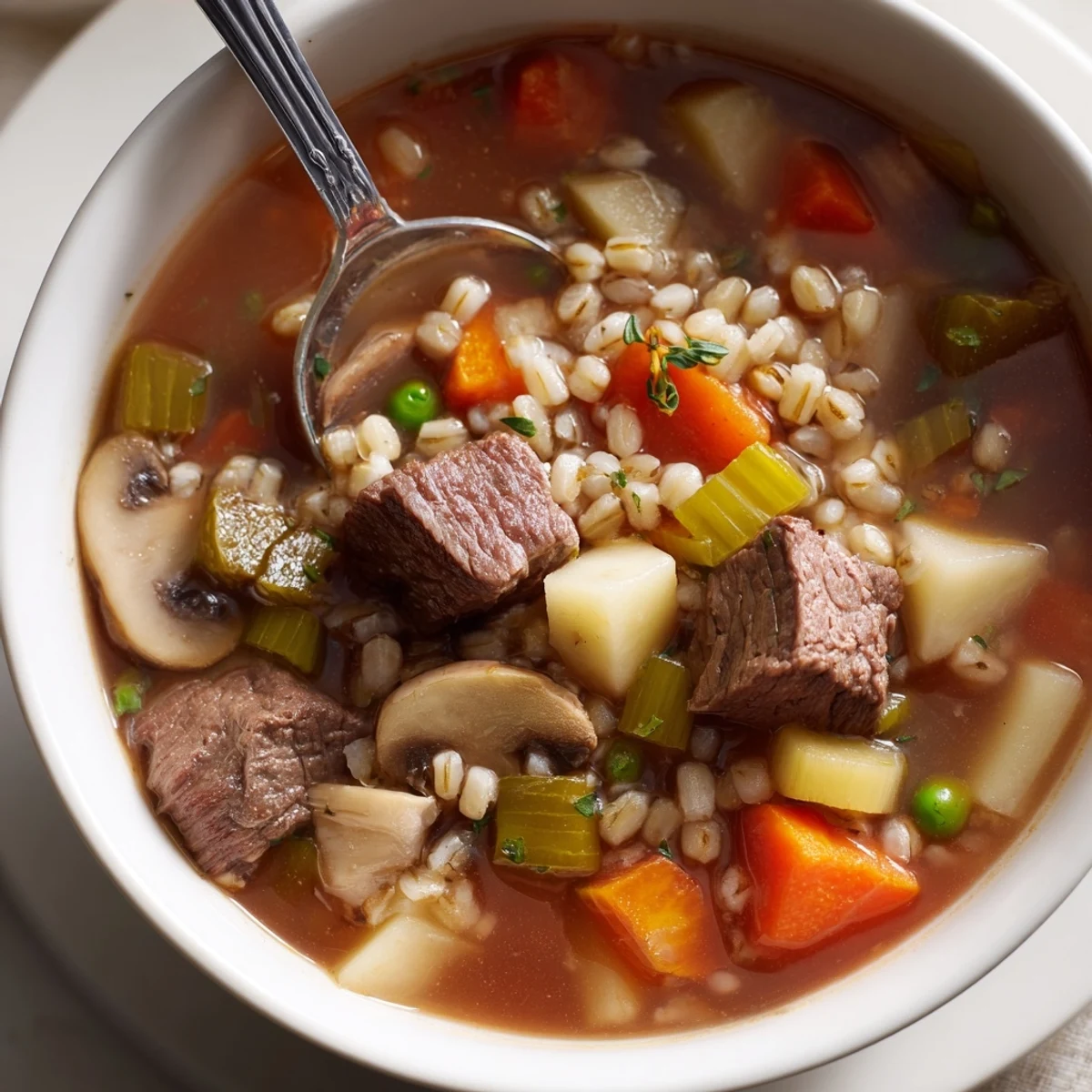 Sopa de Ternera y Cebada