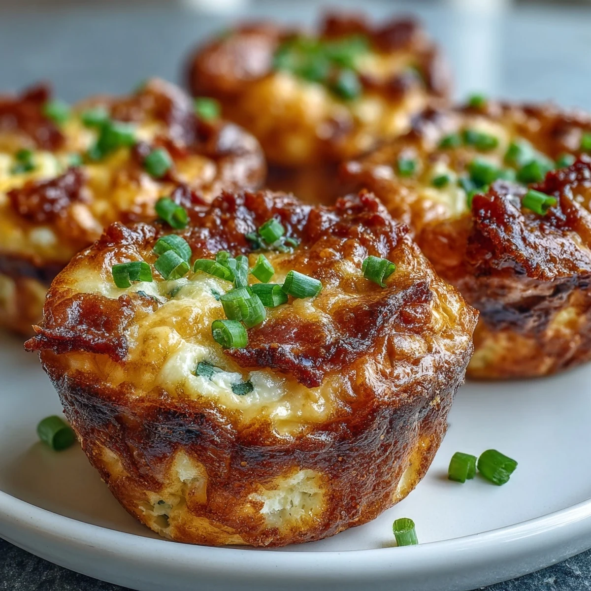 Coppa di forma briosa calda con Ranch & Cheddar Egg Muffin Cups, riempite con uova soffici, bacon croccante e formaggio cheddar fondente.