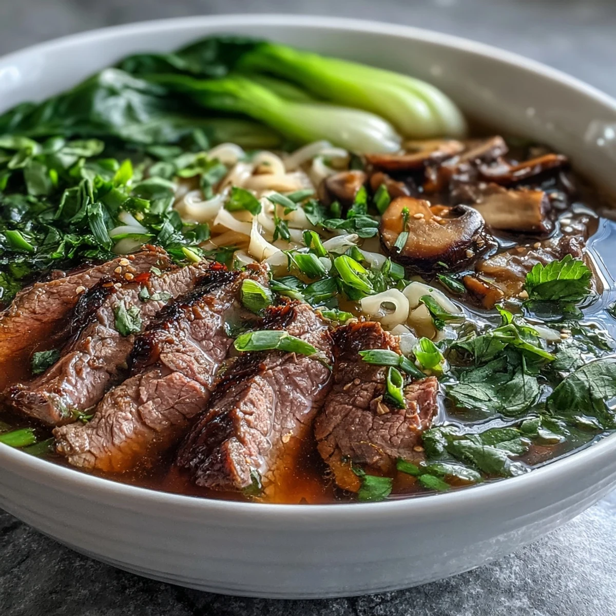Fresh herbs and lime garnish bowls of Asian Hot Pot Noodle Feast with colorful, appetizing ingredients.
