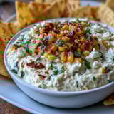 Elote Dip con Tortilla Chips