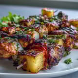 Brochetas de pollo piña