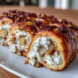 Postre fácil de roll-ups de pera y canela, perfecto para el desayuno.