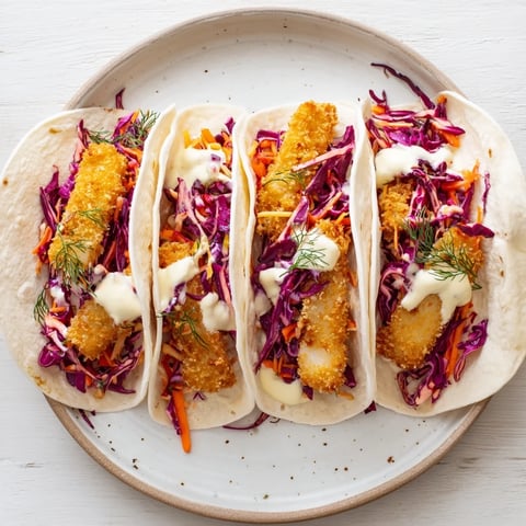 Crispy pork schnitzel tacos with vibrant sauerkraut slaw; a delicious German-Mexican fusion.
