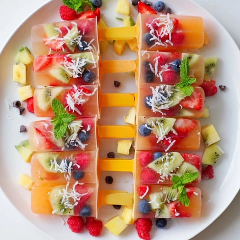 A vibrant Summer Popsicle Board overflowing with colorful popsicles, fresh fruit, and fun toppings, ready to enjoy.