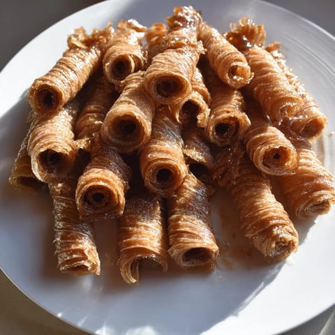 Warm, glazed Air-Fryer Cinnamon Roll Twists: a close-up showcasing a delightful breakfast treat.