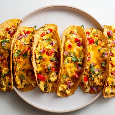Fluffy baked Sheet Pan Breakfast Tacos with melted cheese and optional fresh cilantro garnish.