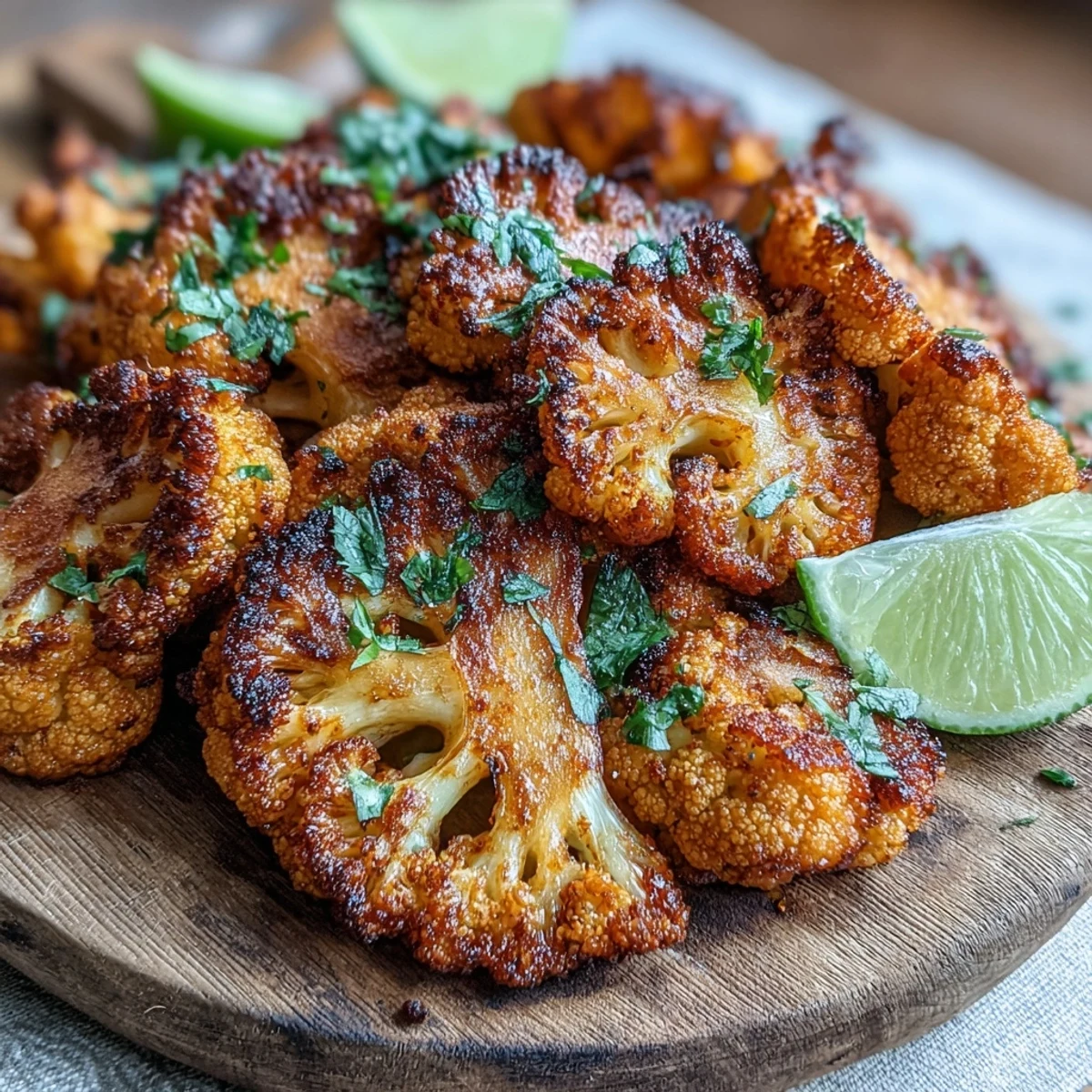 Crispy florets de coliflor al horno cubiertas con audaz mezcla de especias jerk.