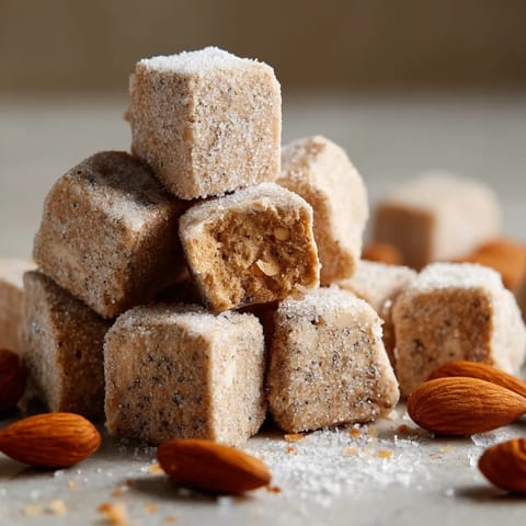 Almendras con trozos de almendras y almendras en el fondo.
