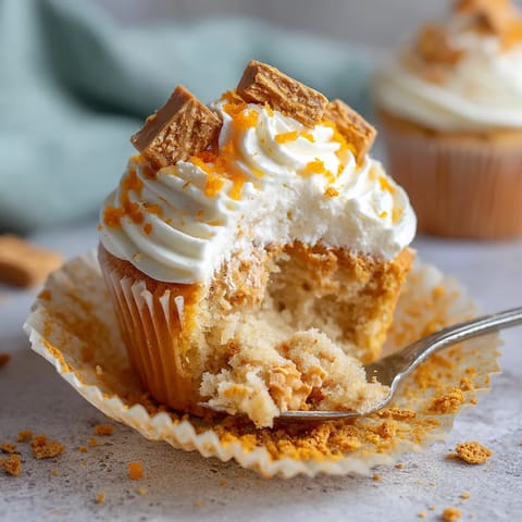 Cupcake con turrón y crema de naranja.