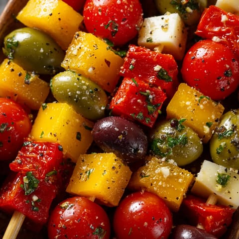 Brochetas Caprese a la Española.