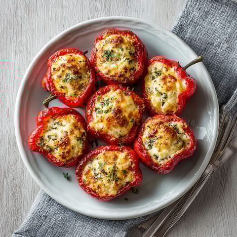 A plate of food with peppers and cheese.