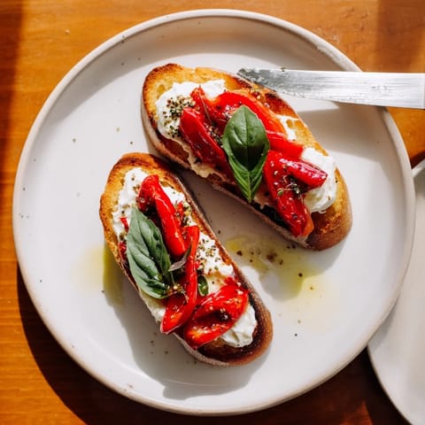 Pickled Pepper Goat Cheese Toasts