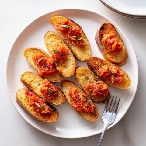 Manchego y tomate crostini