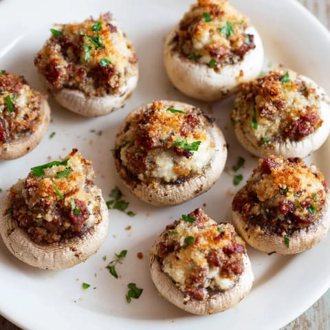 Chorizo hongos rellenos