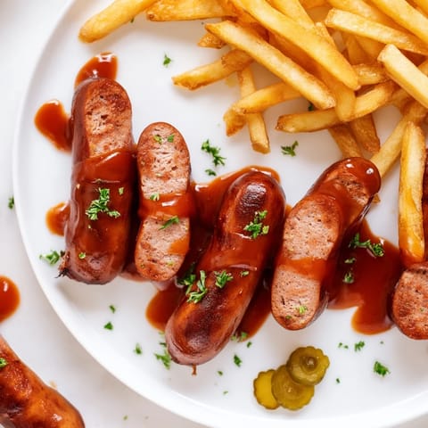Currywurst con mostazas variadas