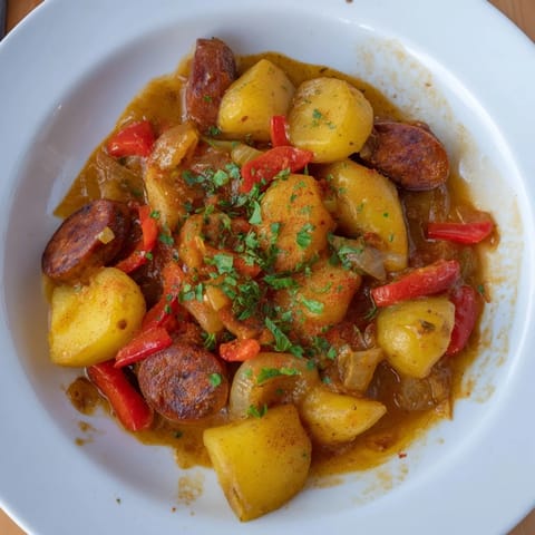Patatas con chorizo riojana