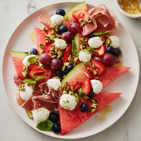 Sandía con acompañamientos variados