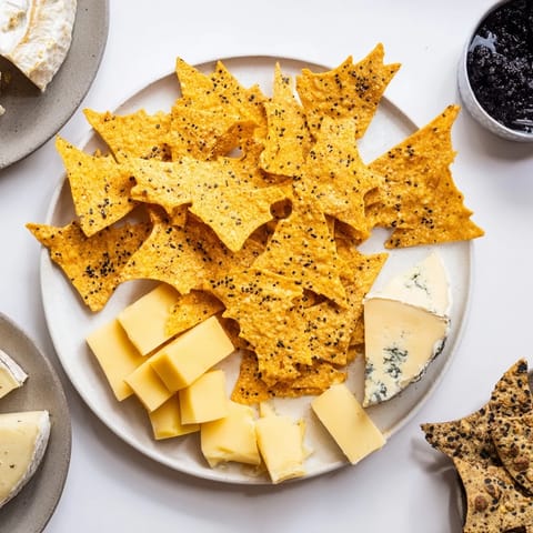 This festive Spooky Night Bat Halloween Board includes assorted cheeses, olives, and fun chocolate bat candies.