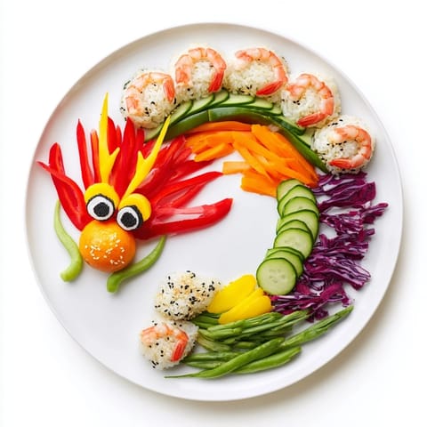 Tabla festiva dragón lunar