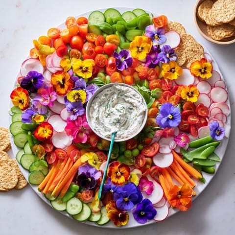 Plato hadas flores comestibles